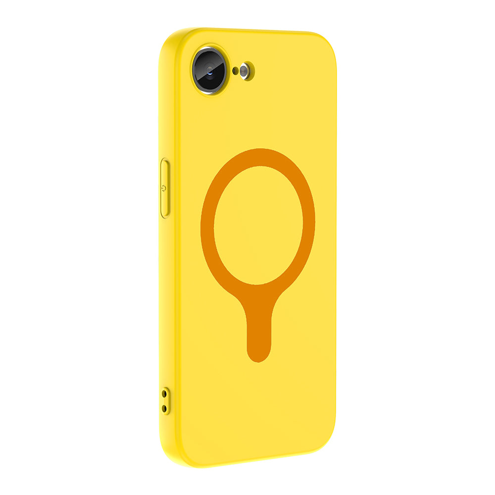 Apple iPhone 16E Kılıf M-Safe Şarj Özellikli Zore Aris Silikon Kapak Sarı