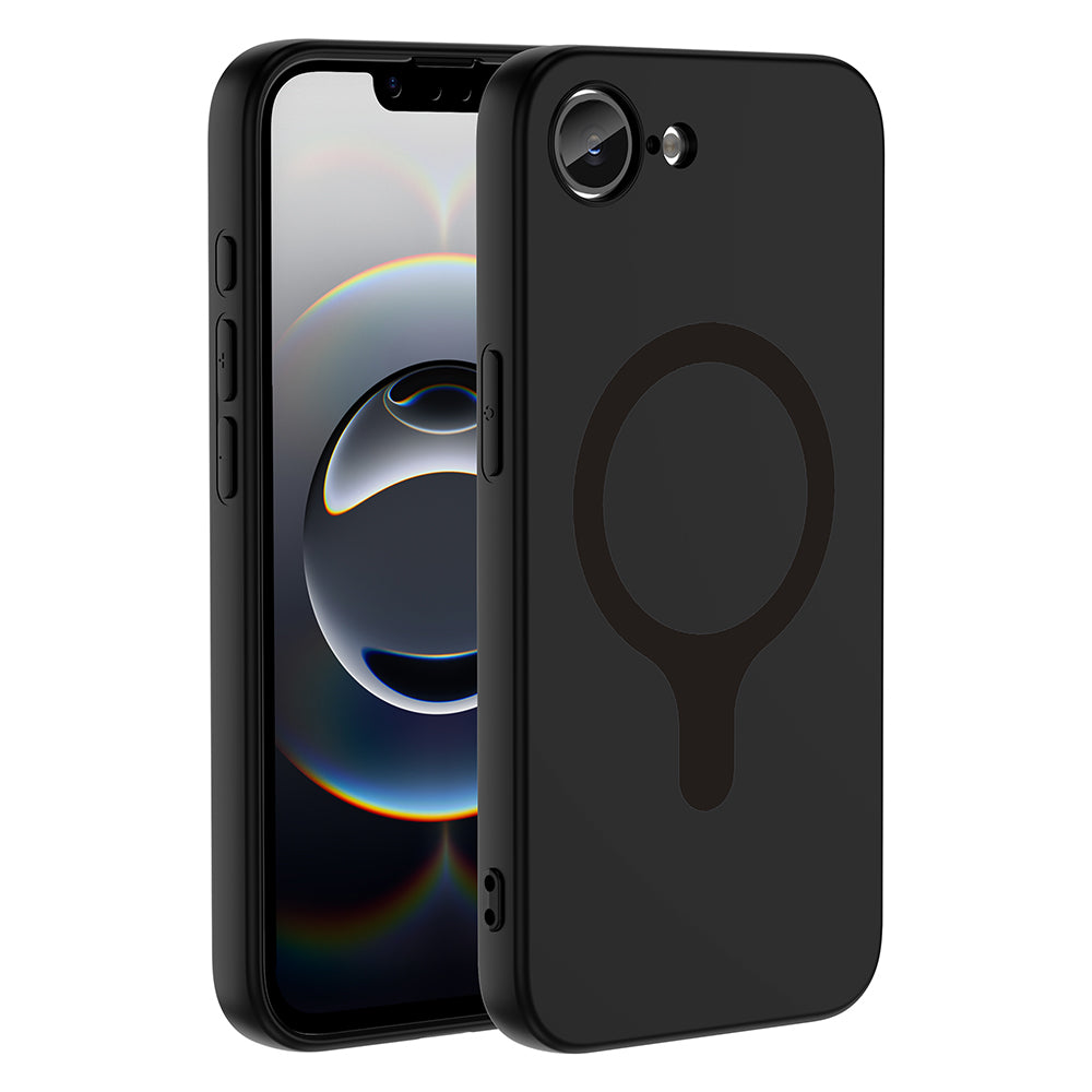 Apple iPhone 16E Kılıf M-Safe Şarj Özellikli Zore Aris Silikon Kapak Siyah