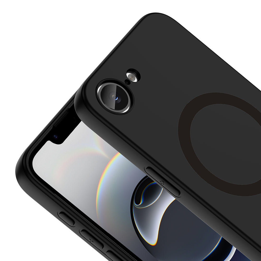 Apple iPhone 16E Kılıf M-Safe Şarj Özellikli Zore Aris Silikon Kapak Siyah
