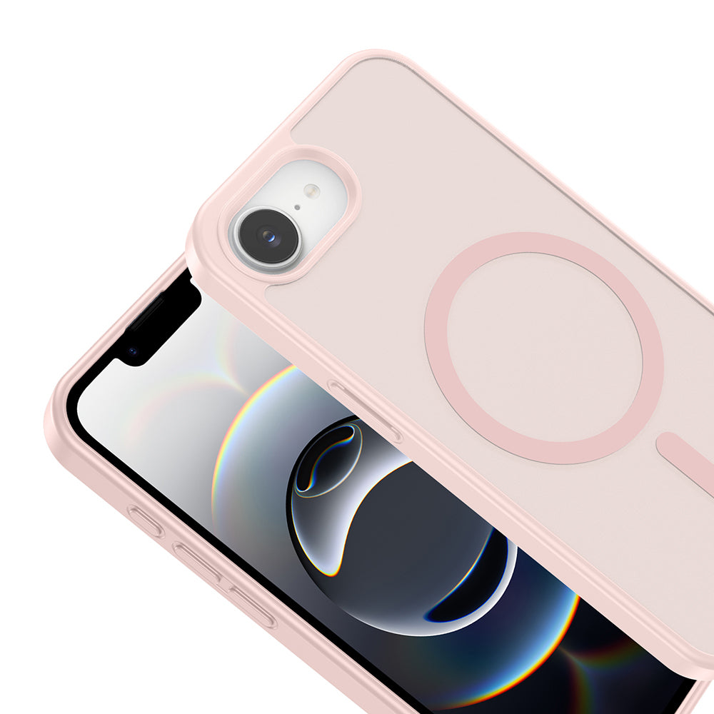 Apple iPhone 16E Kılıf M-safe Şarj Özellikli Babet Kapak Pembe
