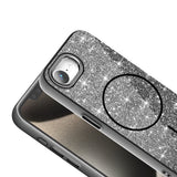 Apple iPhone 16E Kılıf M-safe Şarj Özellikli Parlayan Simli Zore Okso Kapak Beyaz