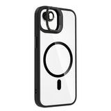 Apple iPhone 16E Kılıf Standlı ve Kamera Lens Hediyeli M-Safe Şarj Özellikli Zore Etro Kapak Siyah