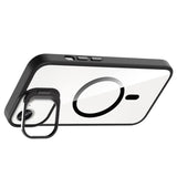 Apple iPhone 16E Kılıf Standlı ve Kamera Lens Hediyeli M-Safe Şarj Özellikli Zore Etro Kapak Gri
