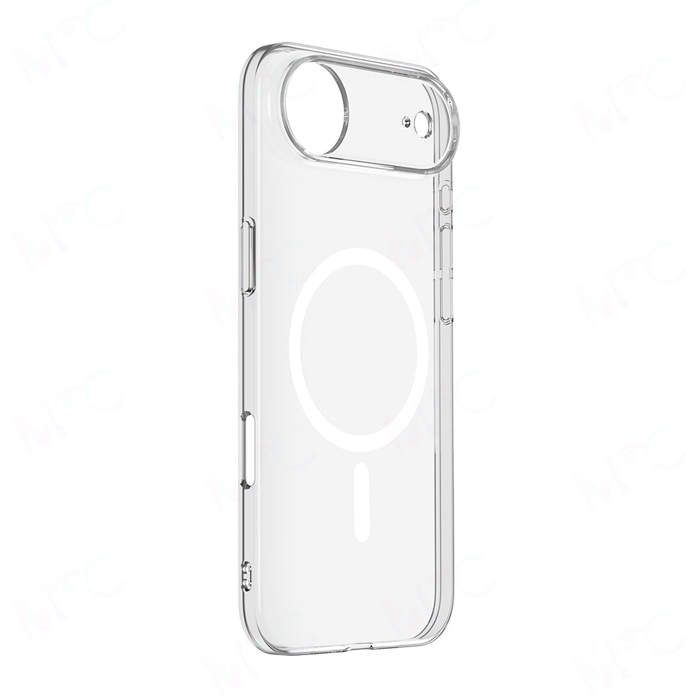 Apple iPhone 17 Air Kılıf IC Çipli M-Safe Şarj Özellikli Şeffaf Kamera Çerçeveli Zore Toledo Kapak Şeffaf