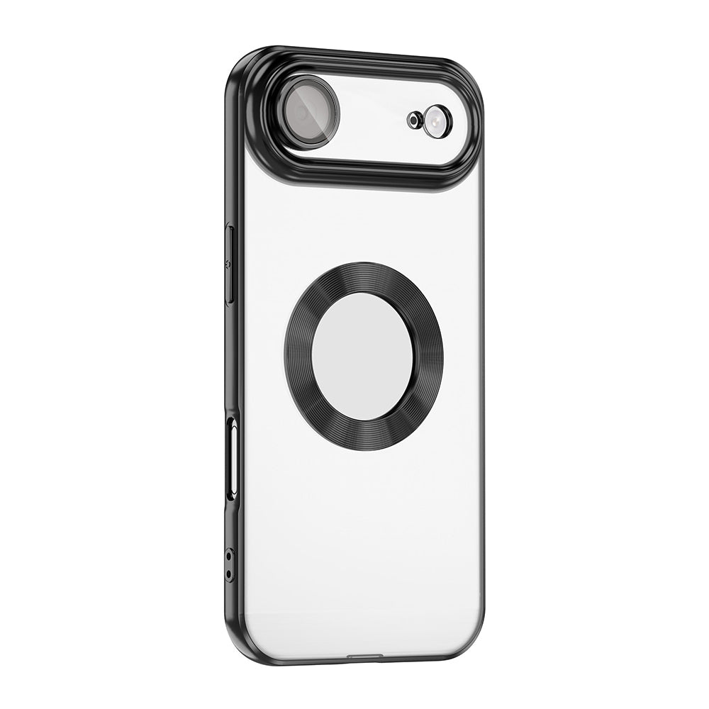 Apple iPhone 17 Air Kılıf Kamera Korumalı Logo Gösteren Zore Omega Kapak Siyah