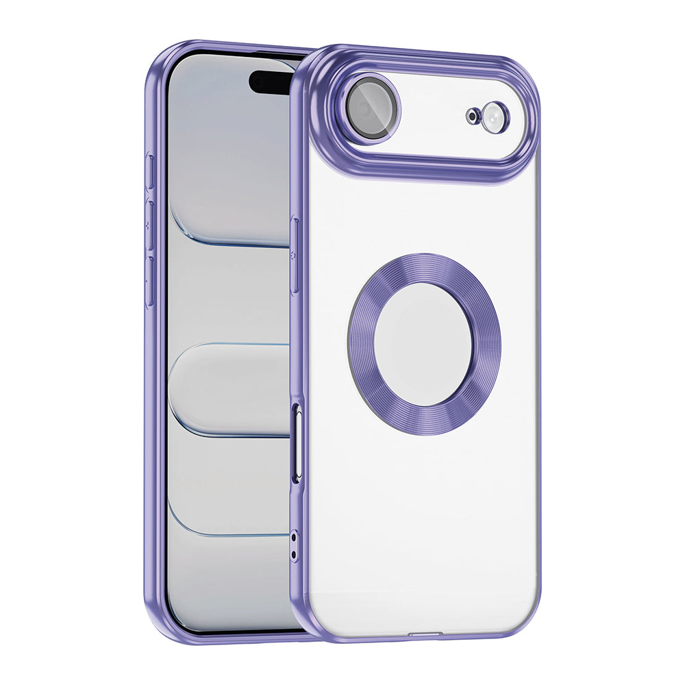 Apple iPhone 17 Air Kılıf Kamera Korumalı Logo Gösteren Zore Omega Kapak Lila