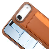 Apple iPhone 17 Air Kılıf Kartlıklı Zore X-Kart Silikon Kapak Kahverengi