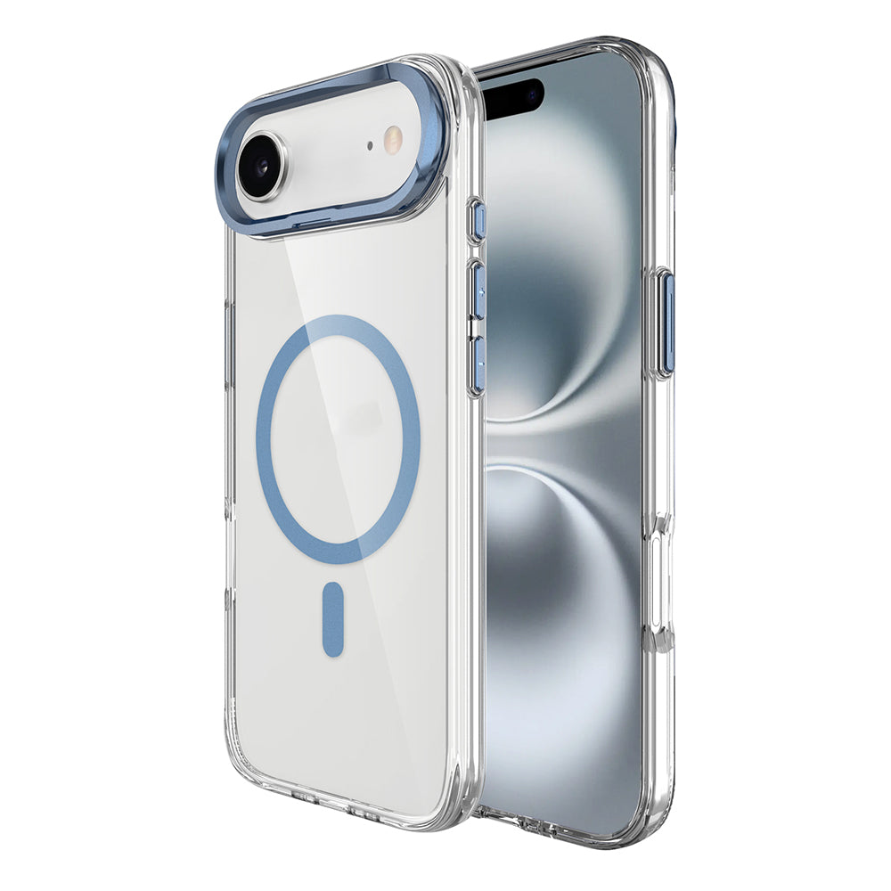 Apple iPhone 17 Air Kılıf M-safe Şarj Özellikli Airbagli Kamera Standlı Azor Kapak Koyu Gri