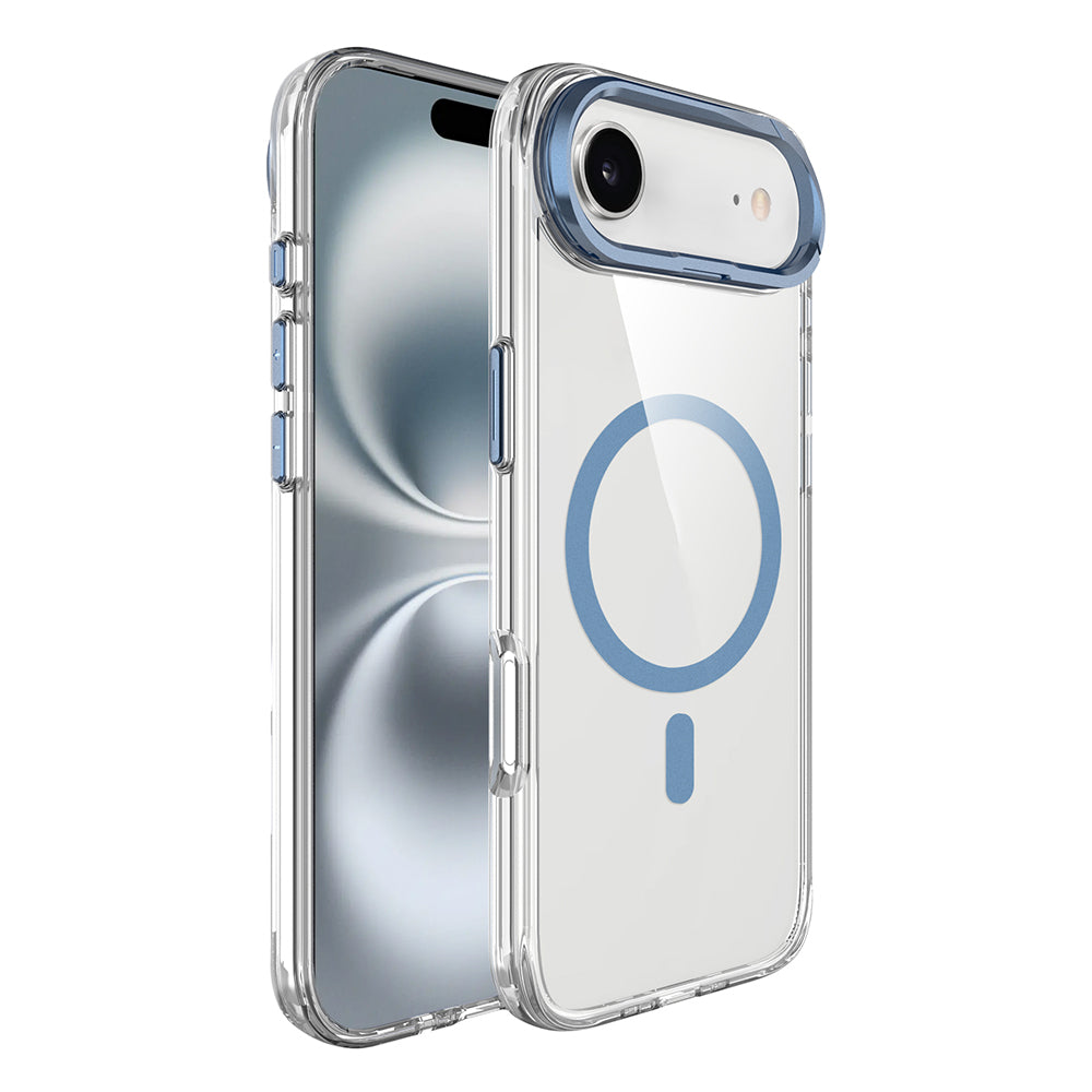 Apple iPhone 17 Air Kılıf M-safe Şarj Özellikli Airbagli Kamera Standlı Azor Kapak Koyu Gri