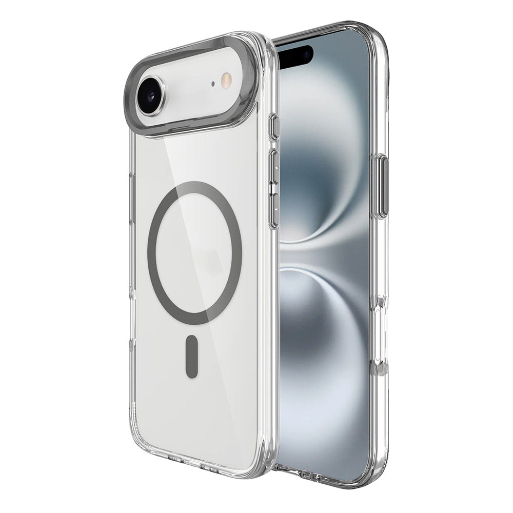 Apple iPhone 17 Air Kılıf M-safe Şarj Özellikli Airbagli Kamera Standlı Zore Azor Kapak Lacivert