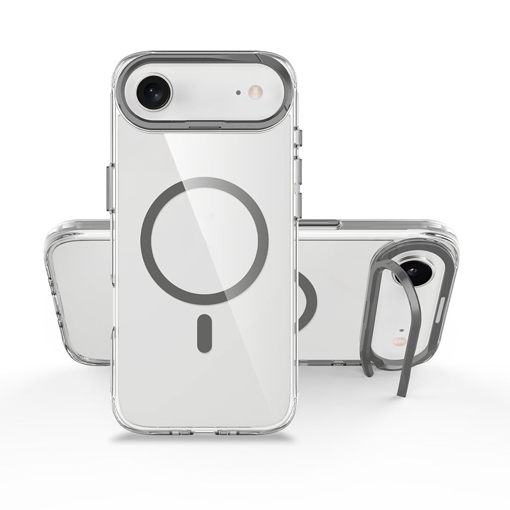 Apple iPhone 17 Air Kılıf M-safe Şarj Özellikli Airbagli Kamera Standlı Zore Azor Kapak Lacivert