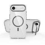 Apple iPhone 17 Air Kılıf M-safe Şarj Özellikli Airbagli Kamera Standlı Azor Kapak Koyu Gri