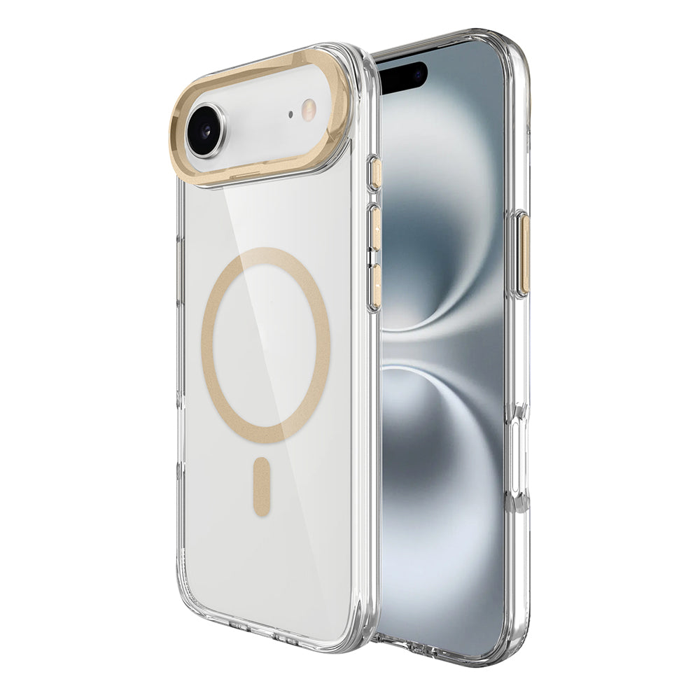 Apple iPhone 17 Air Kılıf M-safe Şarj Özellikli Airbagli Kamera Standlı Azor Kapak Koyu Gri