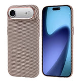 Apple iPhone 17 Air Kılıf M-safe Şarj Özellikli Karbon Fiber Görünümlü Zore Nekst Kapak Gold
