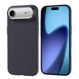 Apple iPhone 17 Air Kılıf M-safe Şarj Özellikli Karbon Fiber Görünümlü Zore Nekst Kapak Siyah