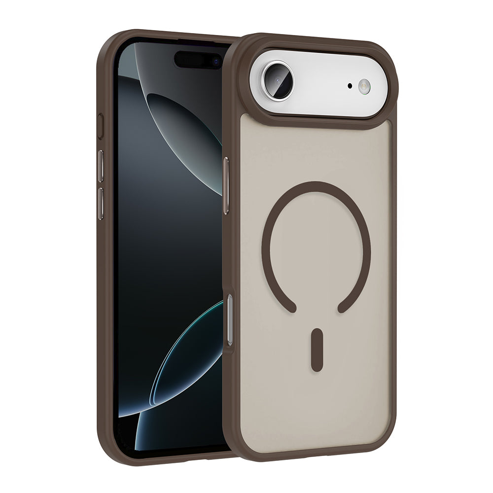 Apple iPhone 17 Air Kılıf M-safe Şarj Özellikli Mat Arka Yüzey Zore Sio Kapak Turuncu