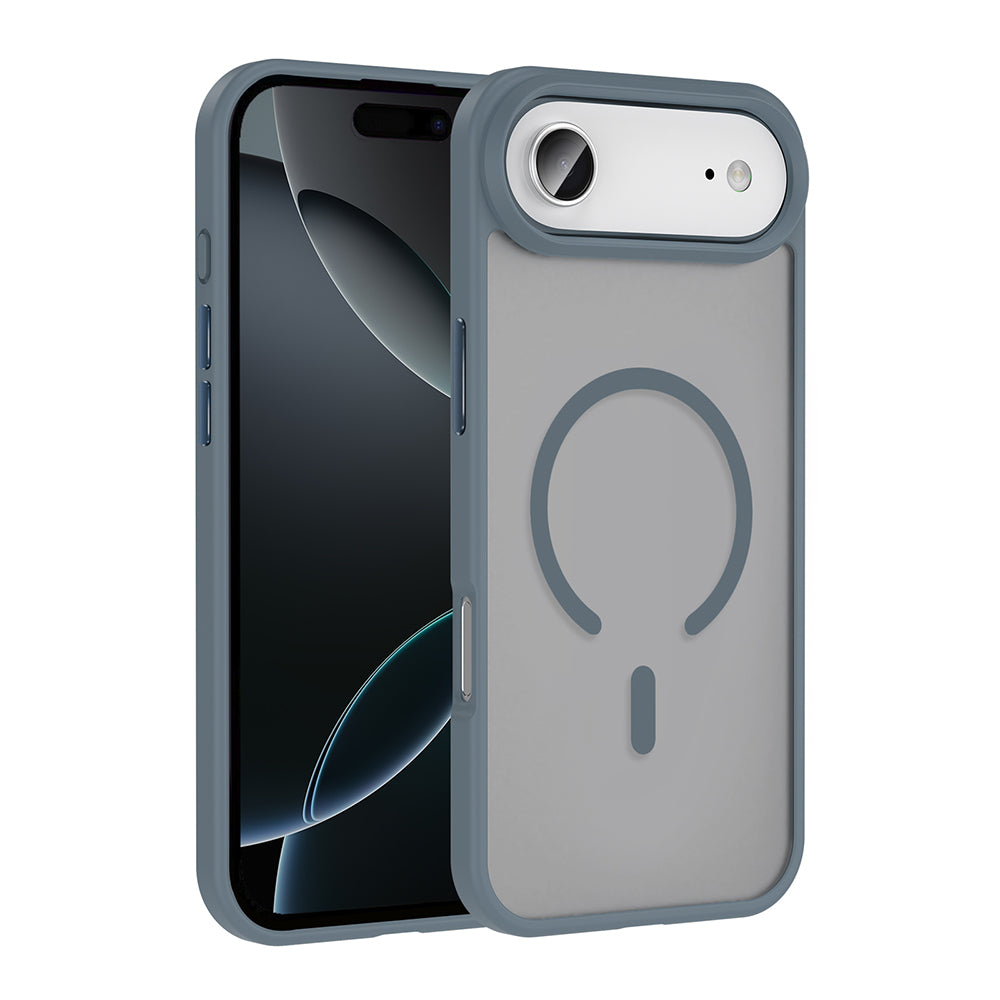 Apple iPhone 17 Air Kılıf M-safe Şarj Özellikli Mat Arka Yüzey Zore Sio Kapak Gri