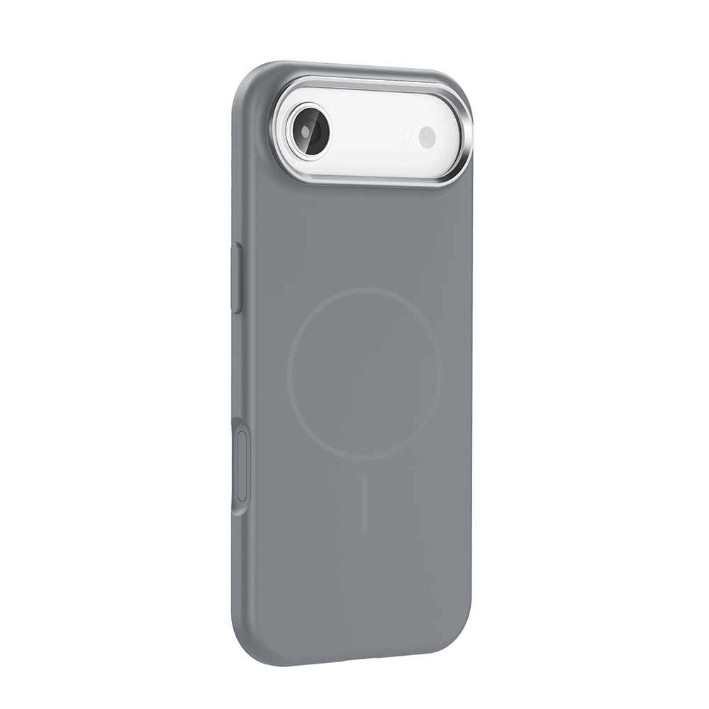 Apple iPhone 17 Air Kılıf M-Safe Şarj Özellikli Metal Kamera Çerçeveli Zore Edi Silikon Kapak Mor