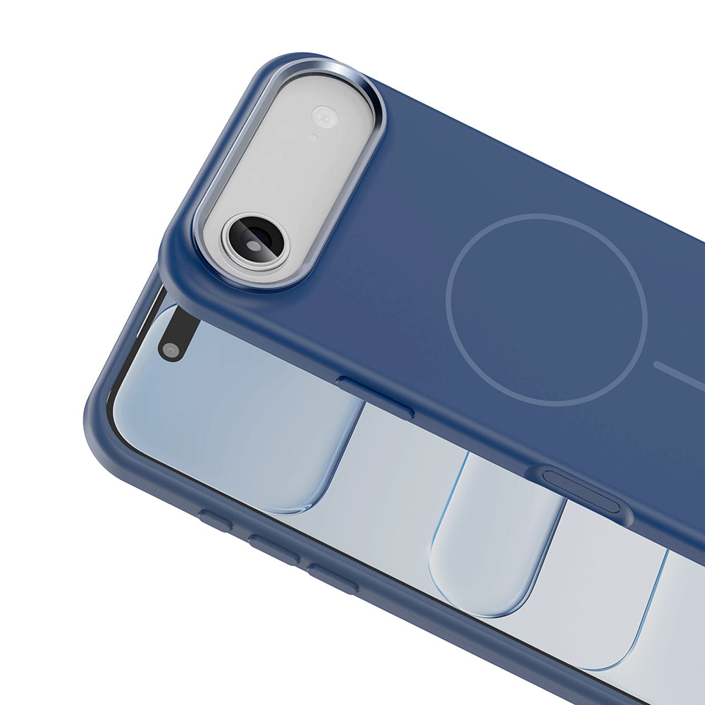 Apple iPhone 17 Air Kılıf M-Safe Şarj Özellikli Metal Kamera Çerçeveli Zore Edi Silikon Kapak Lila