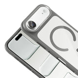 Apple iPhone 17 Air Kılıf M-Safe Şarj Özellikli Metal Kamera Çerçeveli Zore Tiko Kapak Gri