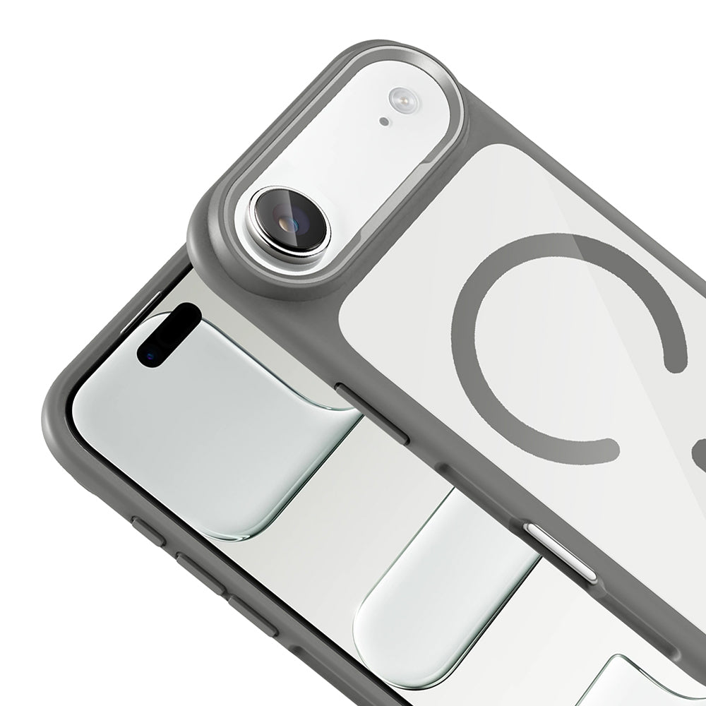 Apple iPhone 17 Air Kılıf M-Safe Şarj Özellikli Metal Kamera Çerçeveli Zore Tiko Kapak Mavi