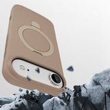 Apple iPhone 17 Air Kılıf M-safe Şarj Özellikli Standlı Zore Samara Kapak Titanyum-Gri