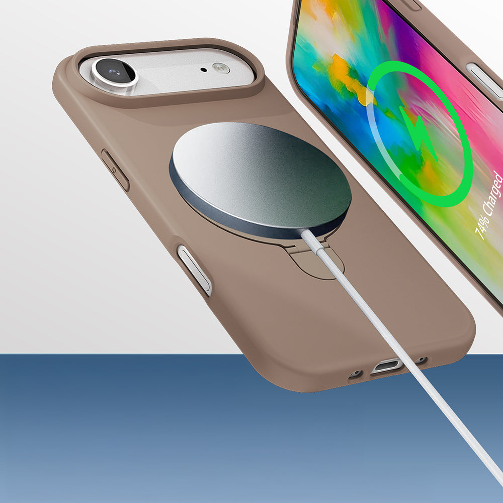 Apple iPhone 17 Air Kılıf M-safe Şarj Özellikli Standlı Zore Samara Kapak Lila