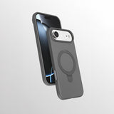 Apple iPhone 17 Air Kılıf M-safe Şarj Özellikli Standlı Zore Samara Kapak Titanyum-Gri