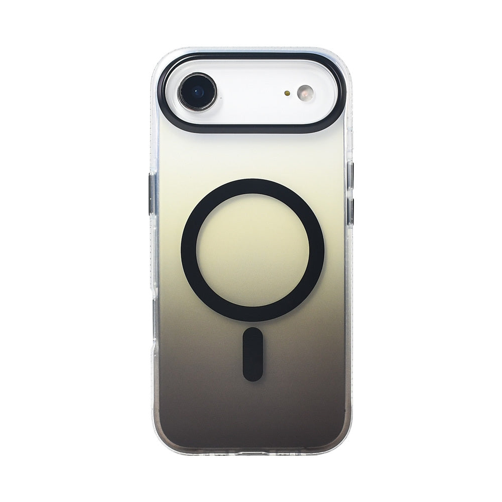 Apple iPhone 17 Air Kılıf M-safe Şarj Özellikli Transparan Renk Geçişli Zore Toros Kapak Gold