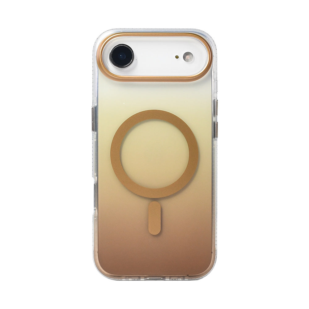 Apple iPhone 17 Air Kılıf M-safe Şarj Özellikli Transparan Renk Geçişli Zore Toros Kapak Siyah