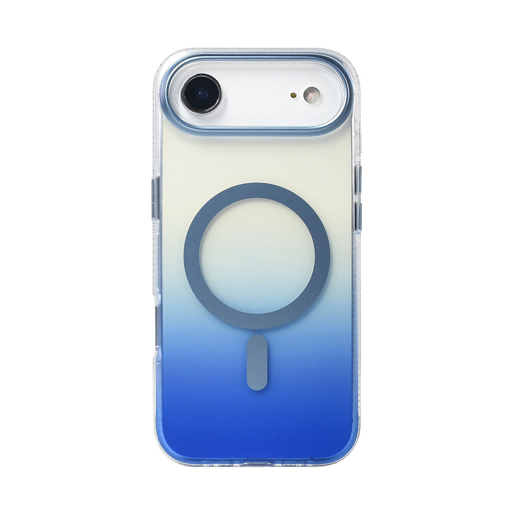 Apple iPhone 17 Air Kılıf M-safe Şarj Özellikli Transparan Renk Geçişli Zore Toros Kapak Gold