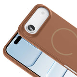 Apple iPhone 17 Air Kılıf M-safe Şarj Özellikli Zore Meta Kapak Mürdüm