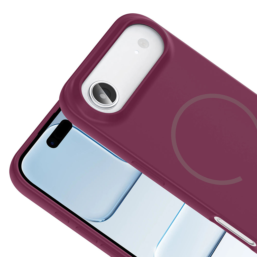 Apple iPhone 17 Air Kılıf M-safe Şarj Özellikli Zore Meta Kapak Kahverengi