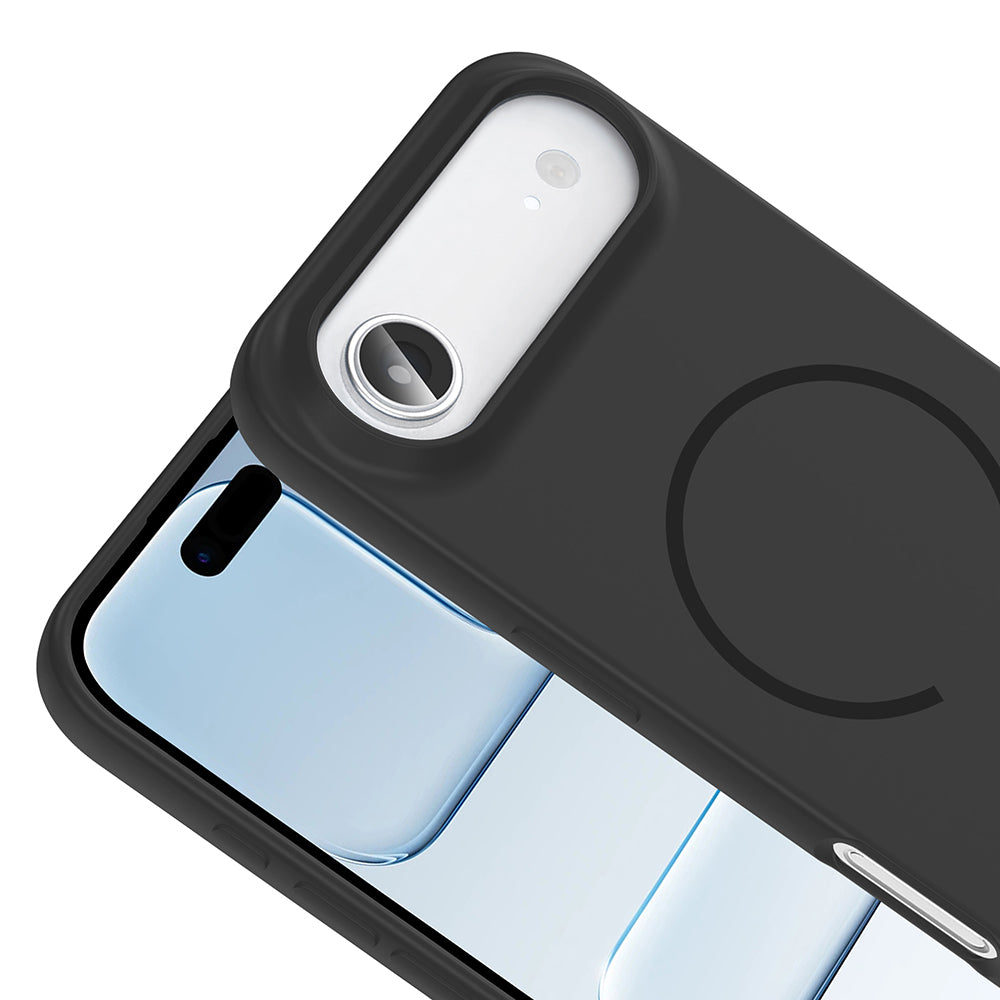 Apple iPhone 17 Air Kılıf M-safe Şarj Özellikli Zore Meta Kapak Turuncu