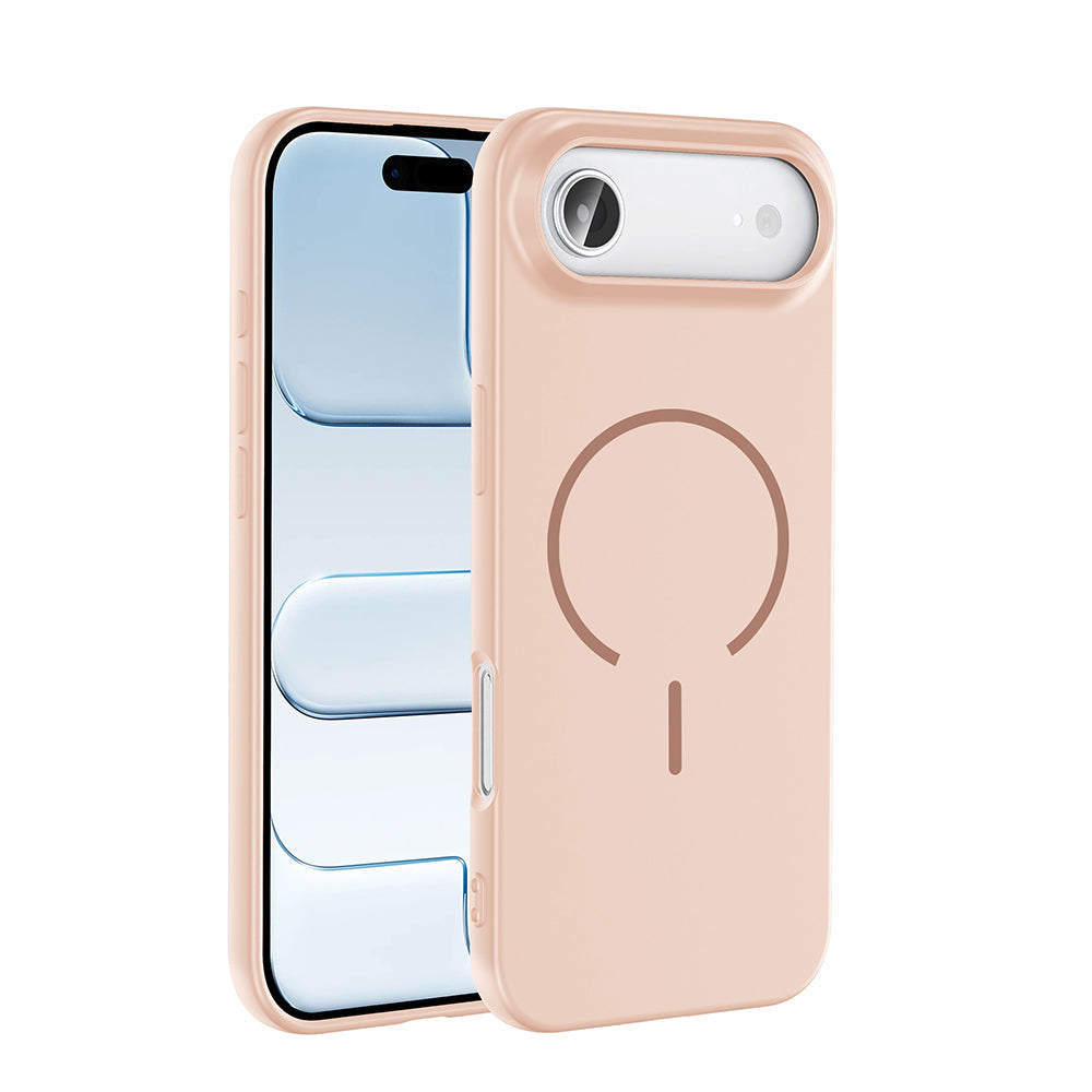Apple iPhone 17 Air Kılıf M-safe Şarj Özellikli Zore Meta Kapak Rose Pembe