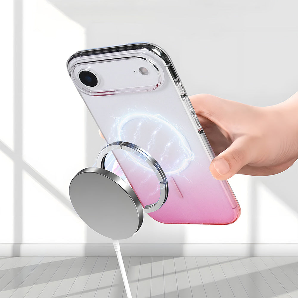 Apple iPhone 17 Air Kılıf M-Safe Şarj Özellikli Zore Septik Silikon Kapak Mor