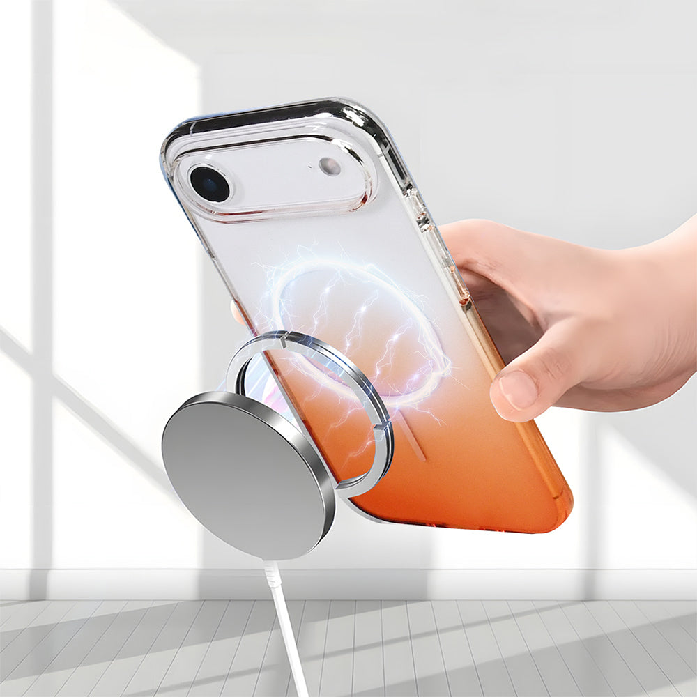 Apple iPhone 17 Air Kılıf M-Safe Şarj Özellikli Zore Septik Silikon Kapak Pembe