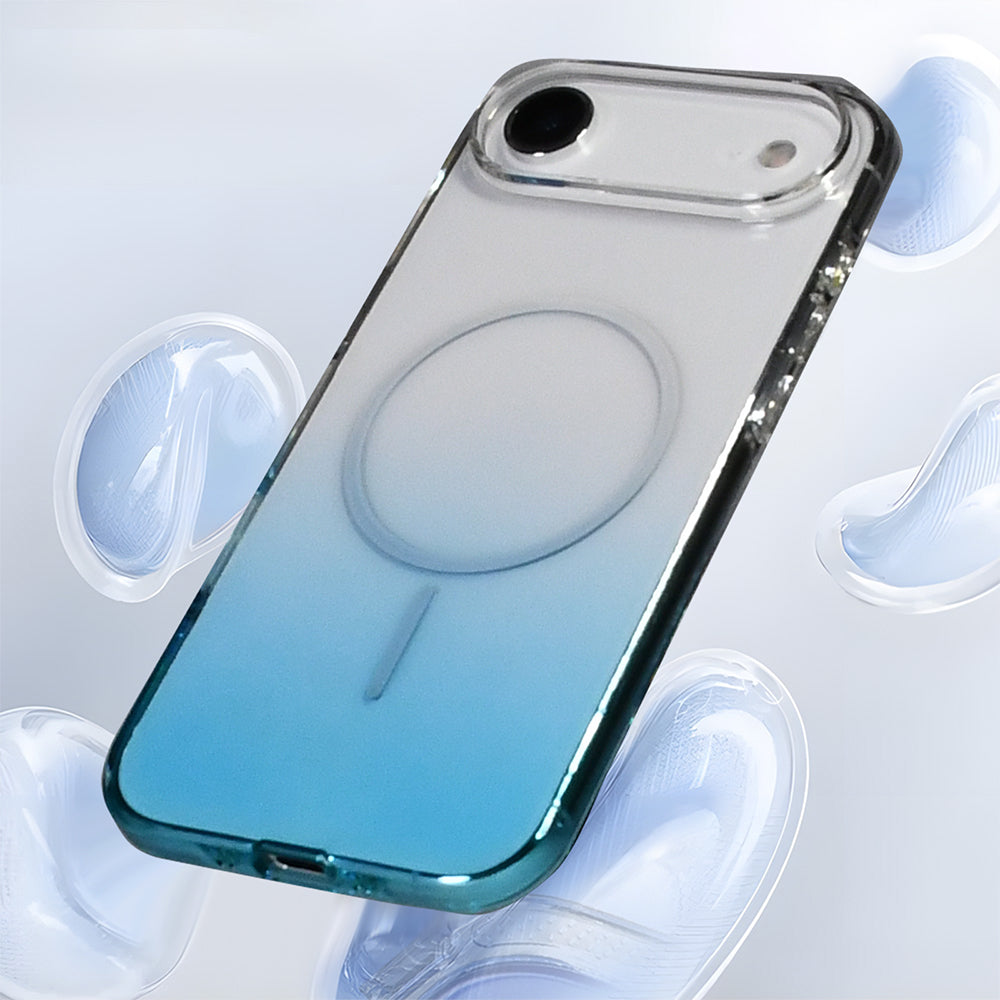 Apple iPhone 17 Air Kılıf M-Safe Şarj Özellikli Zore Septik Silikon Kapak Turkuaz
