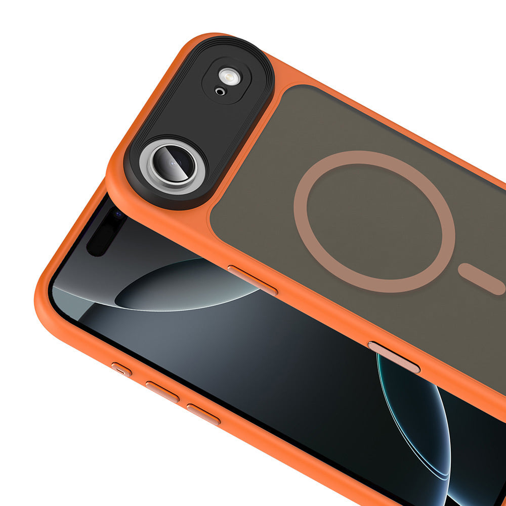 Apple iPhone 17 Air Kılıf Mat Arka Yüzey Wireless Şarj Özellikli Zore Flet M-safe Kapak Siyah