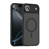Apple iPhone 17 Air Kılıf Mat Arka Yüzey Wireless Şarj Özellikli Zore Flet M-safe Kapak Siyah