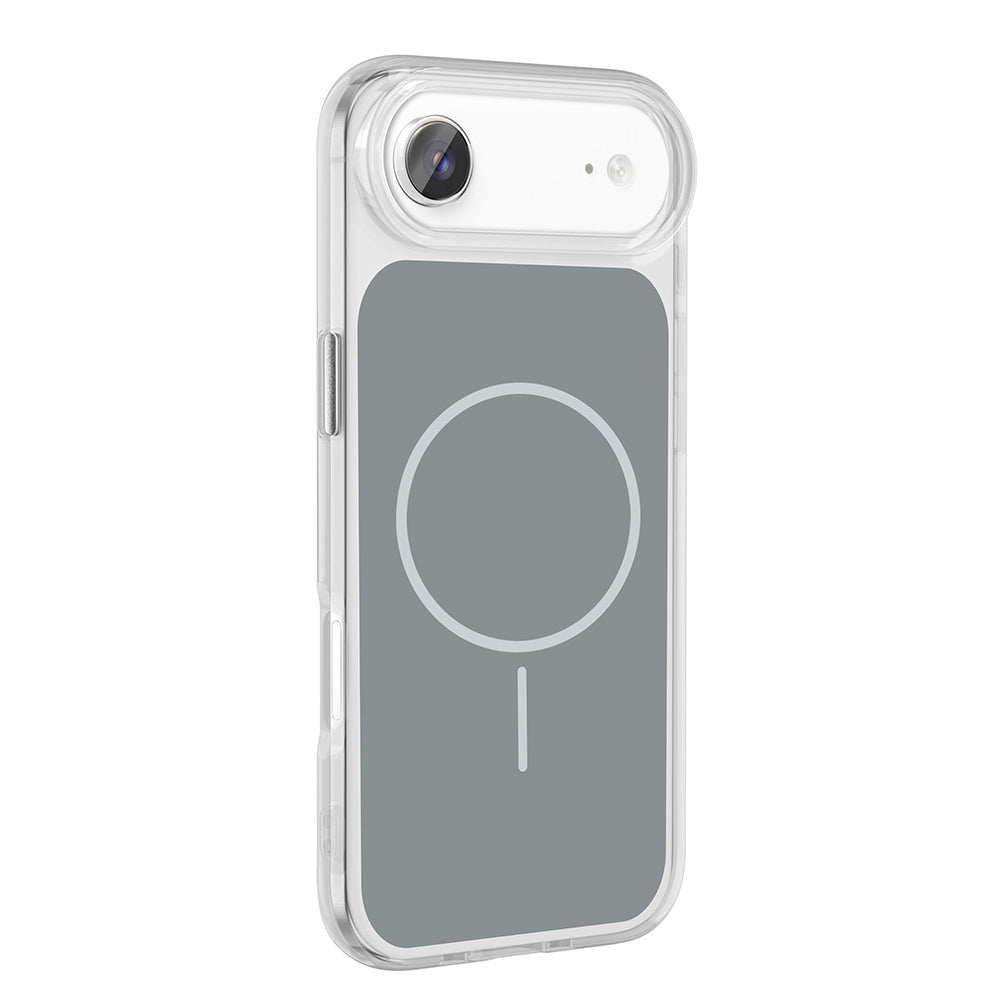 Apple iPhone 17 Air Kılıf Metal Buton Tasarımlı Zore İkonik Sert Silikon Kapak Gri