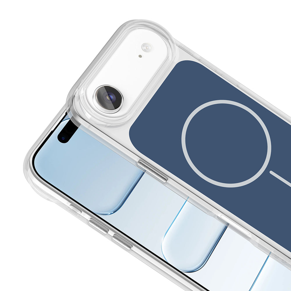 Apple iPhone 17 Air Kılıf Metal Buton Tasarımlı Zore İkonik Sert Silikon Kapak Gri