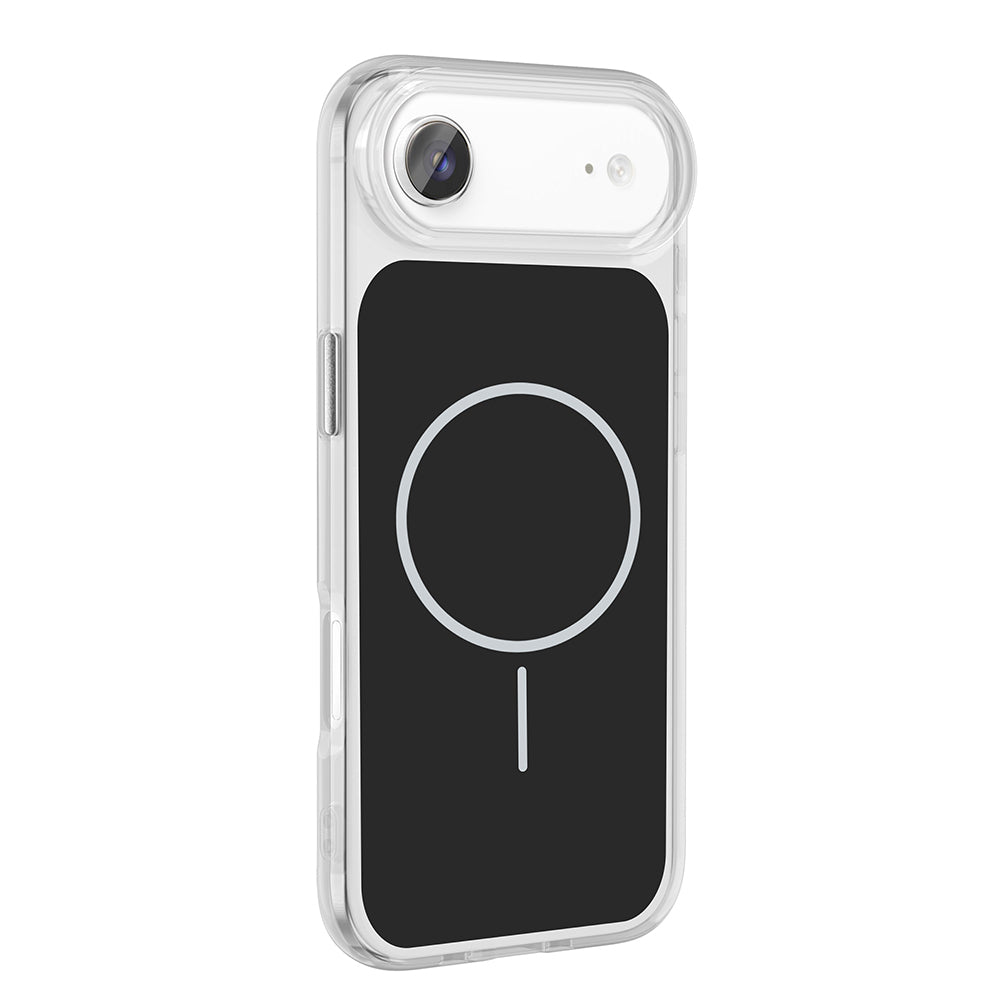 Apple iPhone 17 Air Kılıf Metal Buton Tasarımlı Zore İkonik Sert Silikon Kapak Gri