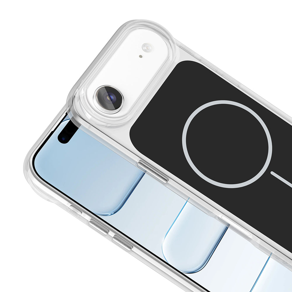 Apple iPhone 17 Air Kılıf Metal Buton Tasarımlı Zore İkonik Sert Silikon Kapak Gri
