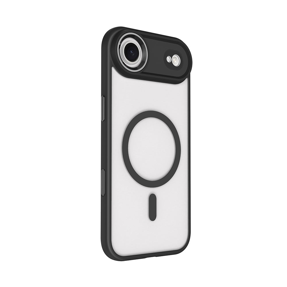 Apple iPhone 17 Air Kılıf Wireless Şarj Özellikli Zore Krom M-safe Silikon Kapak Gri
