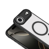 Apple iPhone 17 Air Kılıf Wireless Şarj Özellikli Zore Krom M-safe Silikon Kapak Gri