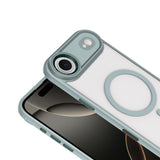 Apple iPhone 17 Air Kılıf Wireless Şarj Özellikli Zore Krom M-safe Silikon Kapak Gri