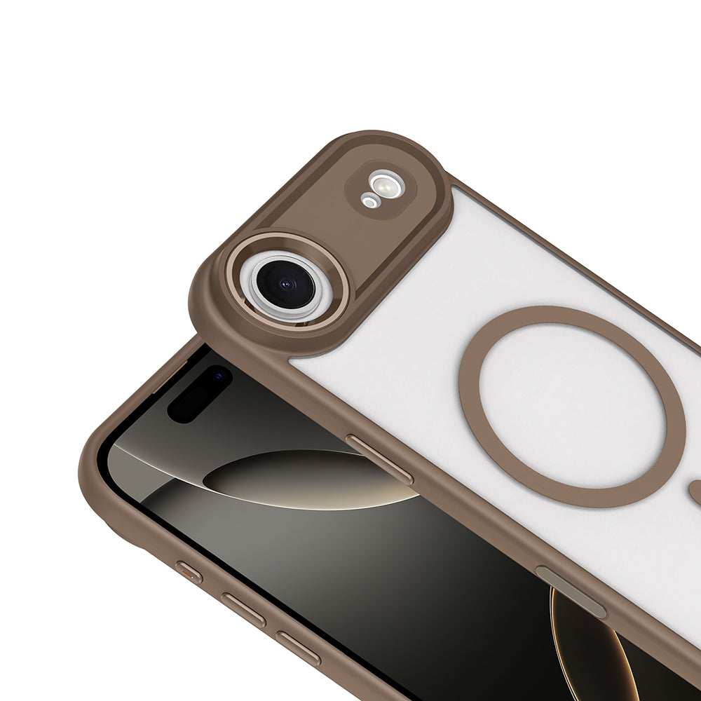 Apple iPhone 17 Air Kılıf Wireless Şarj Özellikli Zore Krom M-safe Silikon Kapak Siyah