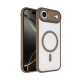 Apple iPhone 17 Air Kılıf Wireless Şarj Özellikli Zore Krom M-safe Silikon Kapak Desert Gold