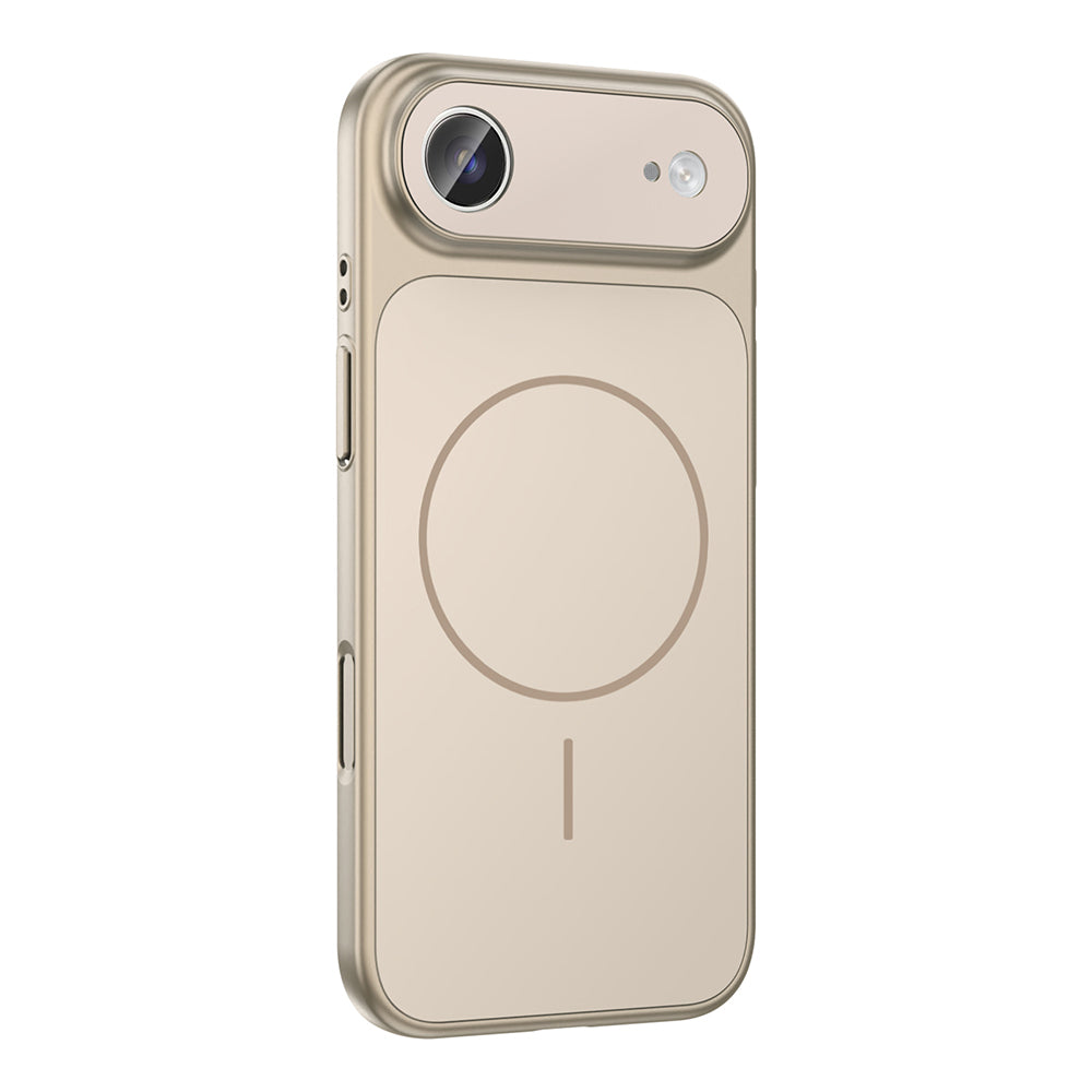 Apple iPhone 17 Air Kılıf Zore M-Safe Şarj Özellikli Kamera Korumalı Formen Kapak Gold